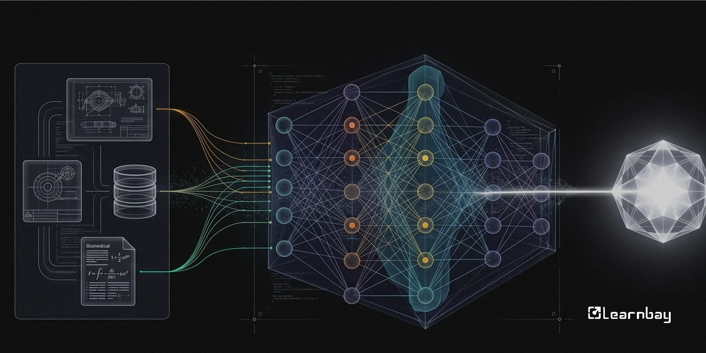 Diagram showing the fine-tuning of an LLM using specific datasets to produce refined output.