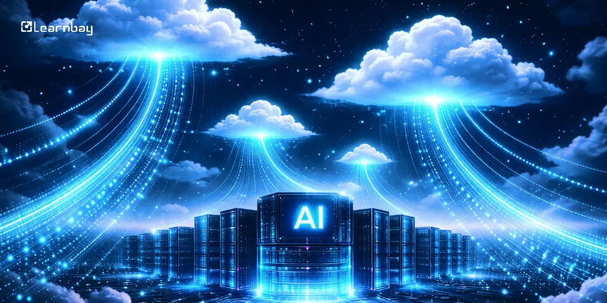 An image of data analytics dashboards with blue charts and graphs on a purple background